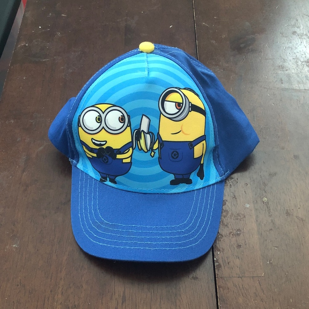 🎃 Kids Bob and Steward Eating a Banana Minions Design Hat